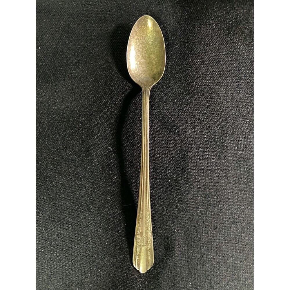 Vintage Marathon 1941 Thalia Silverplate ICE TEA Spoon Set of 2 Mono D or E